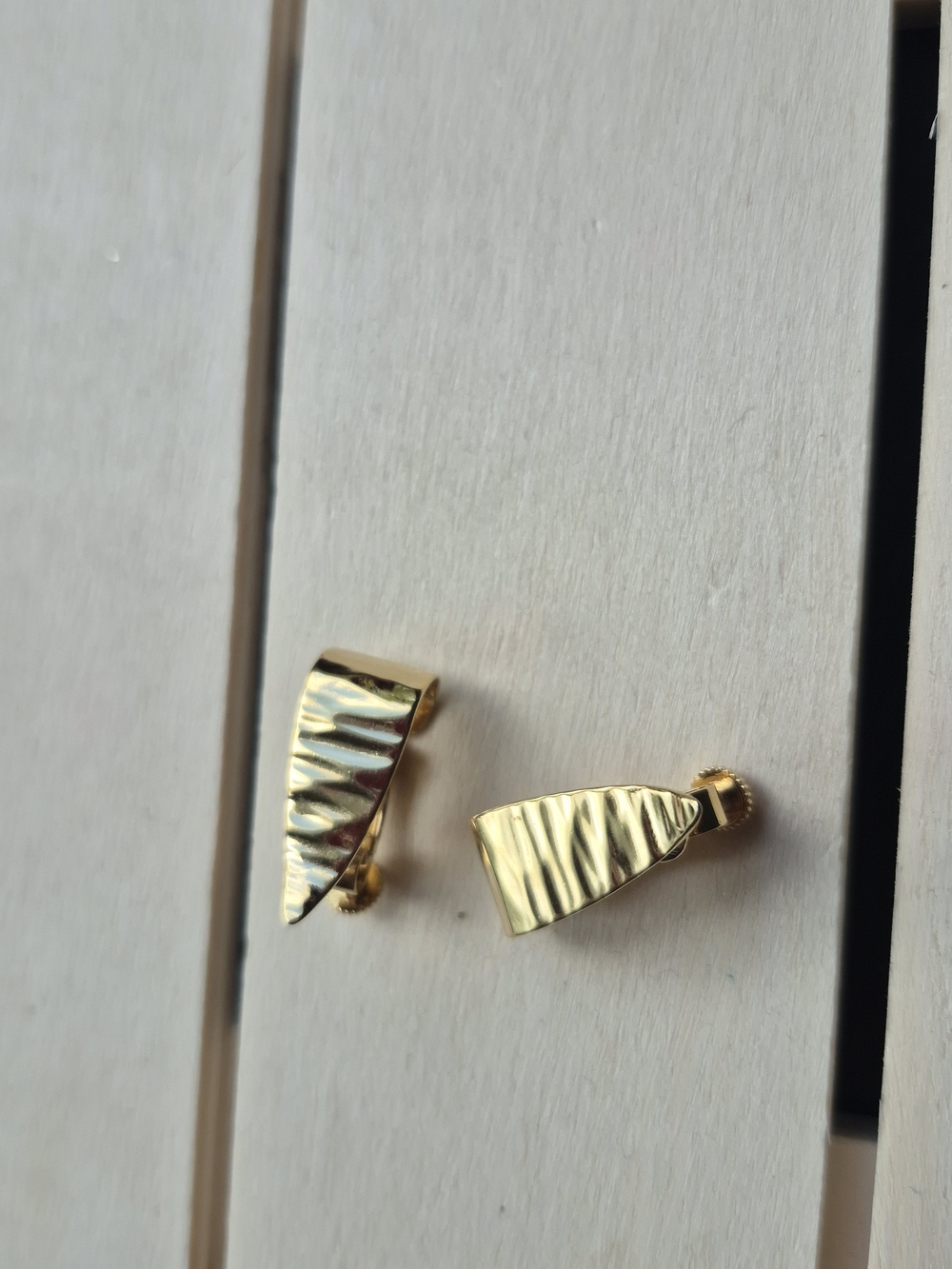 Napier Gold Textured Triangle Clip-On Earrings